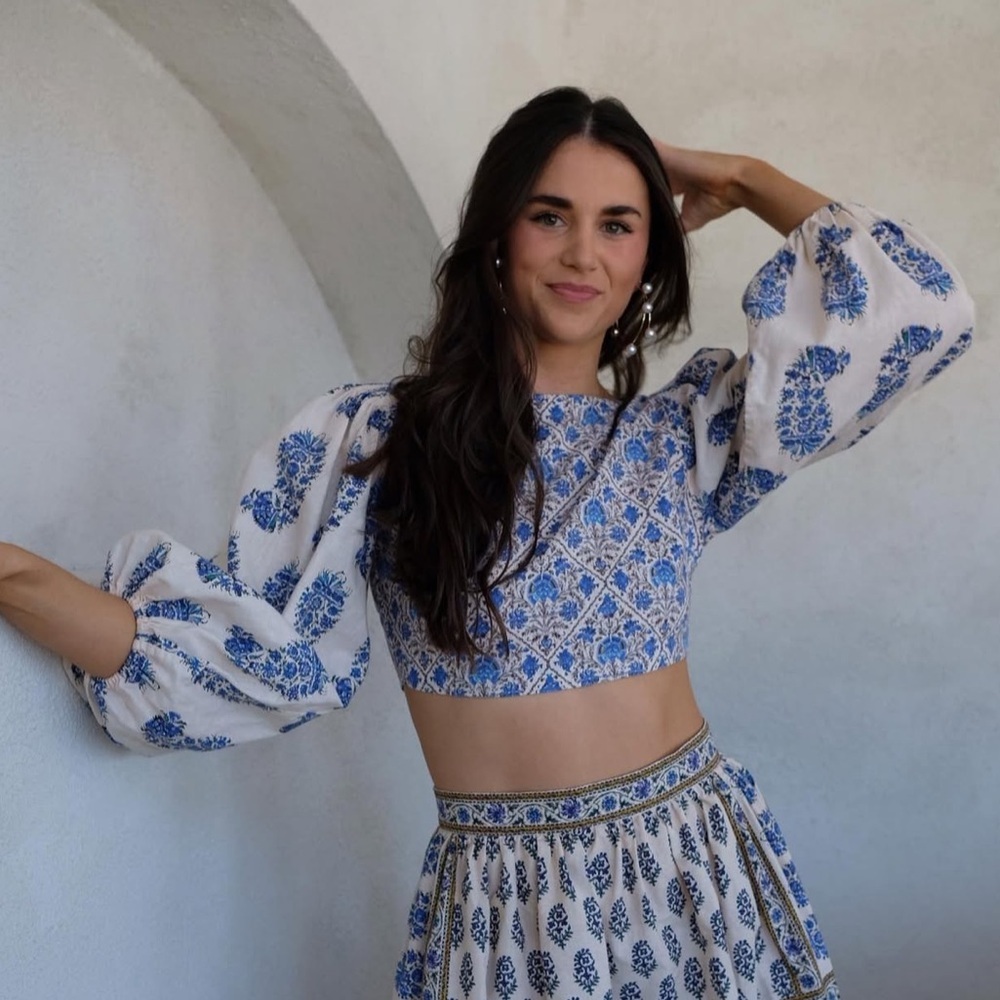 BOTEH Lazuli Low Back Linen Blend Top Sz S - Picture 5 of 16